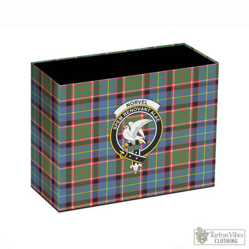 Norvel Tartan Pen Holder with Family Crest - Tartan Vibes Clothing