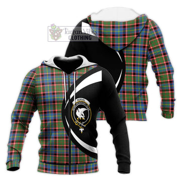 Norvel Tartan Knitted Hoodie with Family Crest Circle Style Unisex Knitted Zip Hoodie - Tartan Vibes Clothing