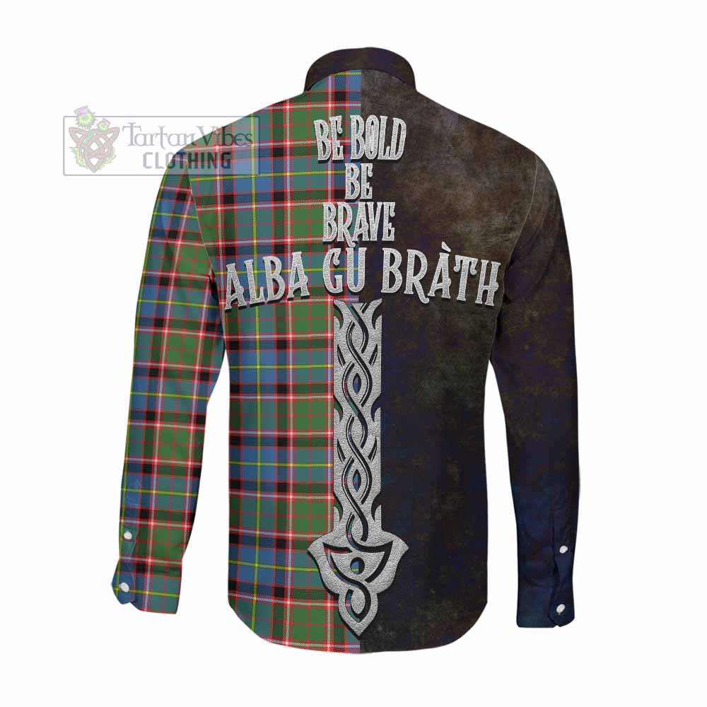 Norvel Tartan Family Crest Long Sleeve Button Shirt Alba Gu Brath Be Brave Lion Ancient Style Men's Shirt - Tartan Vibes Clothing