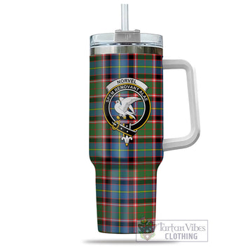 Norvel Tartan Tumbler with Handle with Family Crest - Tartan Vibes Clothing
