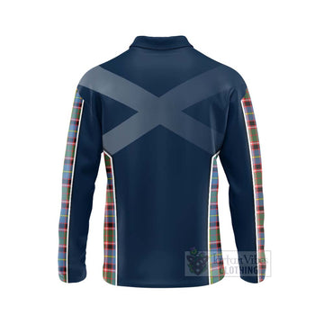 Tartan Vibes Clothing Norvel Tartan Long Sleeve Polo Shirt with Family Crest and Scottish Thistle Vibes Sport Style