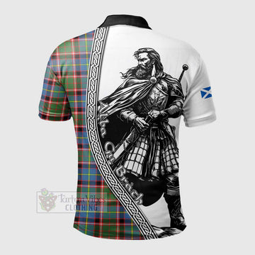 Norvel Tartan Clan Crest Polo Shirt with Highlander Warrior Celtic Style - Tartan Vibes Clothing