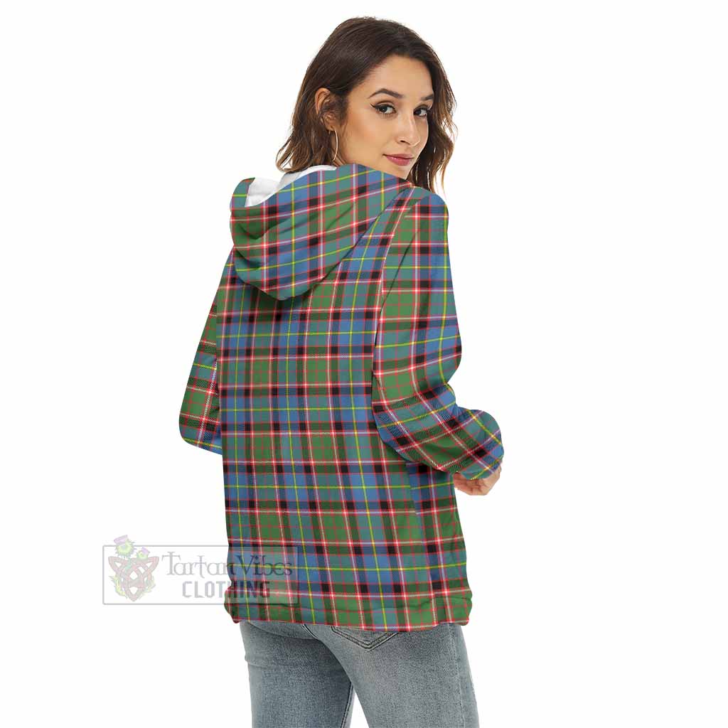 Norvel Tartan Women's Borg Fleece Hoodie with Half Zip - Tartan Vibes Clothing