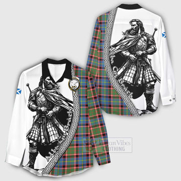 Norvel Tartan Clan Crest Women's Casual Shirt with Highlander Warrior Celtic Style - Tartan Vibes Clothing