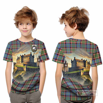 Norvel Tartan Family Crest Kid T-Shirt with Scottish Ancient Castle Style - Tartan Vibes Clothing