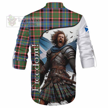 Tartan Vibes Clothing Norvel Crest Tartan Ghillie Kilt Shirt Inspired by the Freedom of Scottish Warrior
