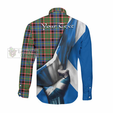 Norvel Tartan Long Sleeve Button Shirt with Family Crest Scotland Patriotic Style Men's Shirt - Tartan Vibes Clothing