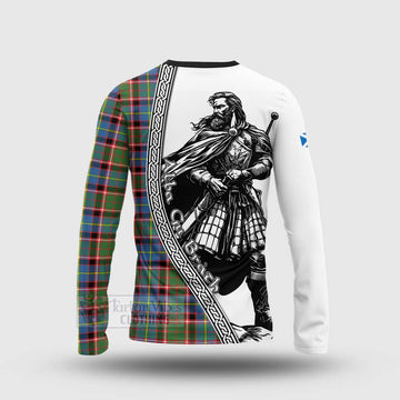 Norvel Tartan Clan Crest Long Sleeve T-Shirt with Highlander Warrior Celtic Style - Tartan Vibes Clothing