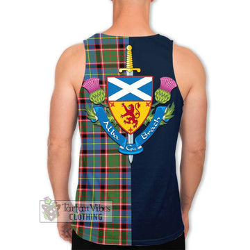 Norvel Tartan Men's Tank Top Alba with Scottish Lion Royal Arm Half Style - Tartan Vibes Clothing