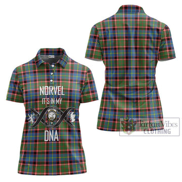Norvel Tartan Women's Polo Shirt with Family Crest DNA In Me Style - Tartan Vibes Clothing