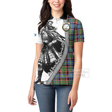 Norvel Tartan Clan Crest Women's Polo Shirt with Highlander Warrior Celtic Style - Tartan Vibes Clothing