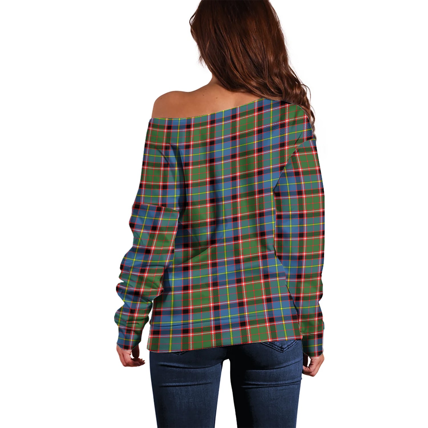 Norvel Tartan Off Shoulder Women Sweater - Tartan Vibes Clothing