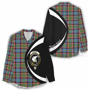 Norvel Tartan Women's Casual Shirt with Family Crest Circle Style - Tartan Vibes Clothing