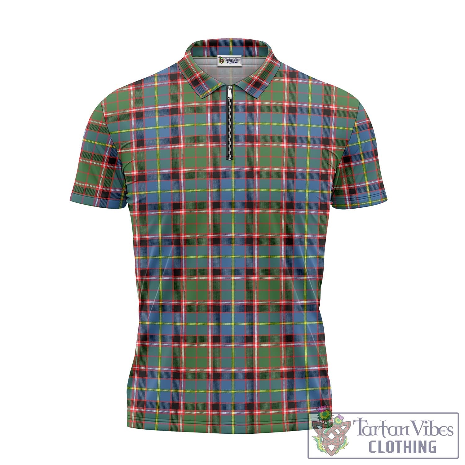 Norvel Tartan Zipper Polo Shirt - Tartan Vibes Clothing