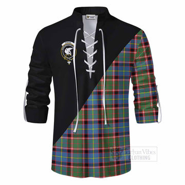 Norvel Tartan Ghillie Kilt Shirt with Family Crest and Military Logo Style - Tartan Vibes Clothing