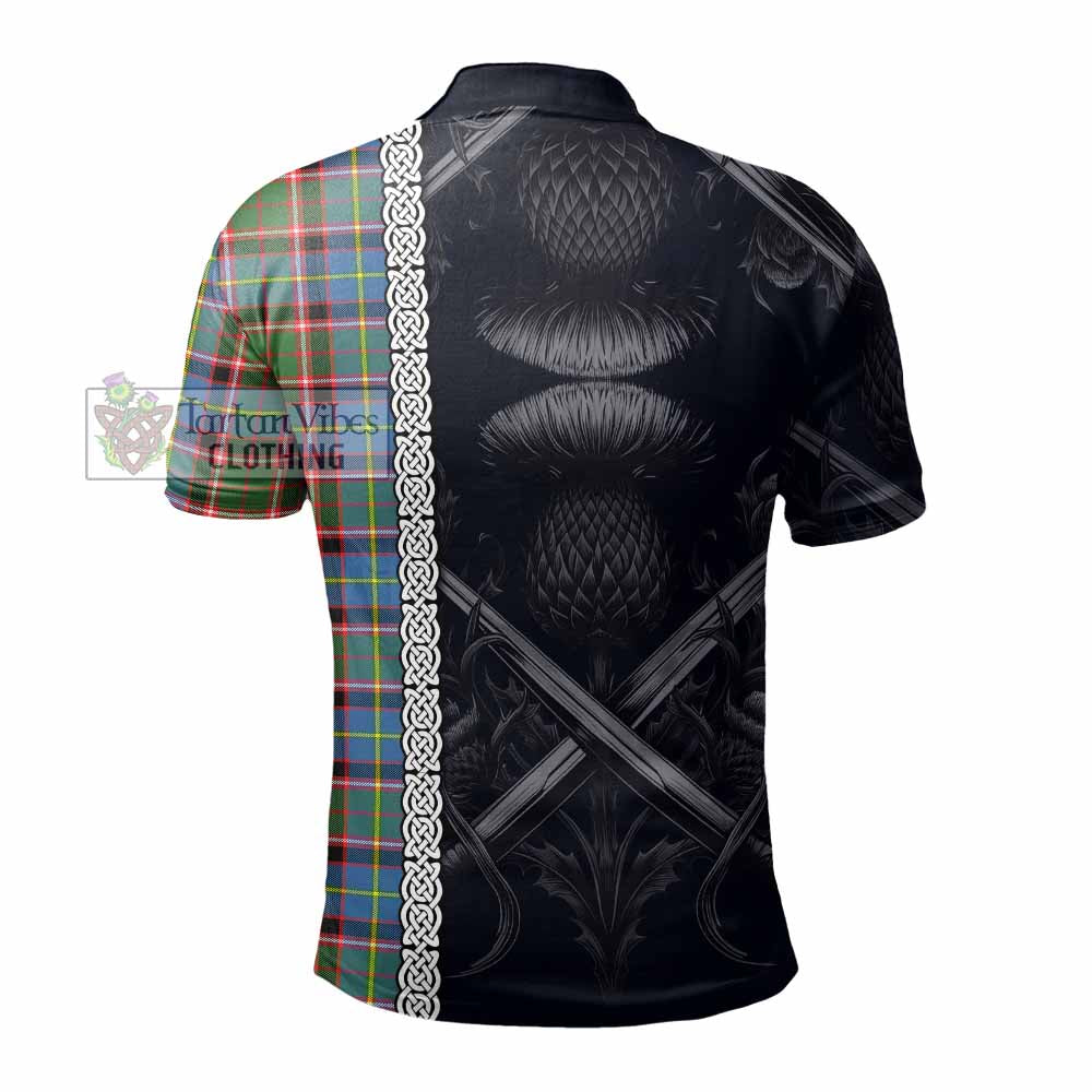 Norvel Tartan Polo Shirt with Family Crest Cross Sword Thistle Celtic Vibes - Tartan Vibes Clothing