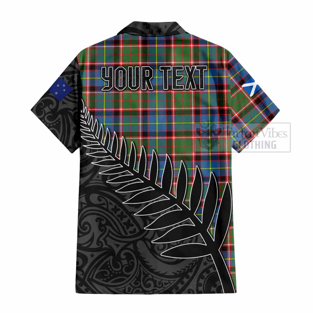 Norvel Crest Tartan Hawaiian Shirt with New Zealand Silver Fern Half Style - Tartan Vibes Clothing