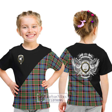 Norvel Tartan Kid T-Shirt with Family Crest and Military Logo Style - Tartan Vibes Clothing