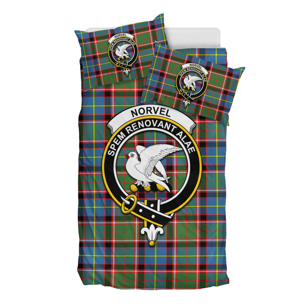 Norvel Tartan Bedding Set with Family Crest - Tartan Vibes Clothing