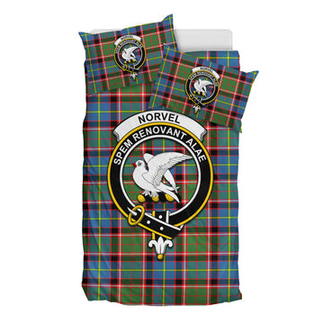 Norvel Tartan Bedding Set with Family Crest - Tartan Vibes Clothing