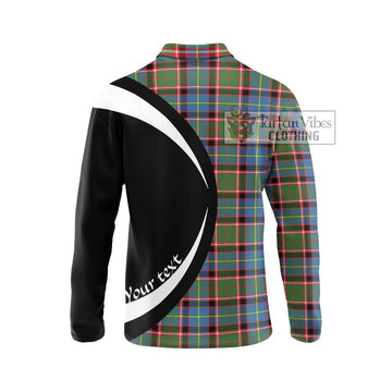 Norvel Tartan Long Sleeve Polo Shirt with Family Crest Circle Style - Tartan Vibes Clothing