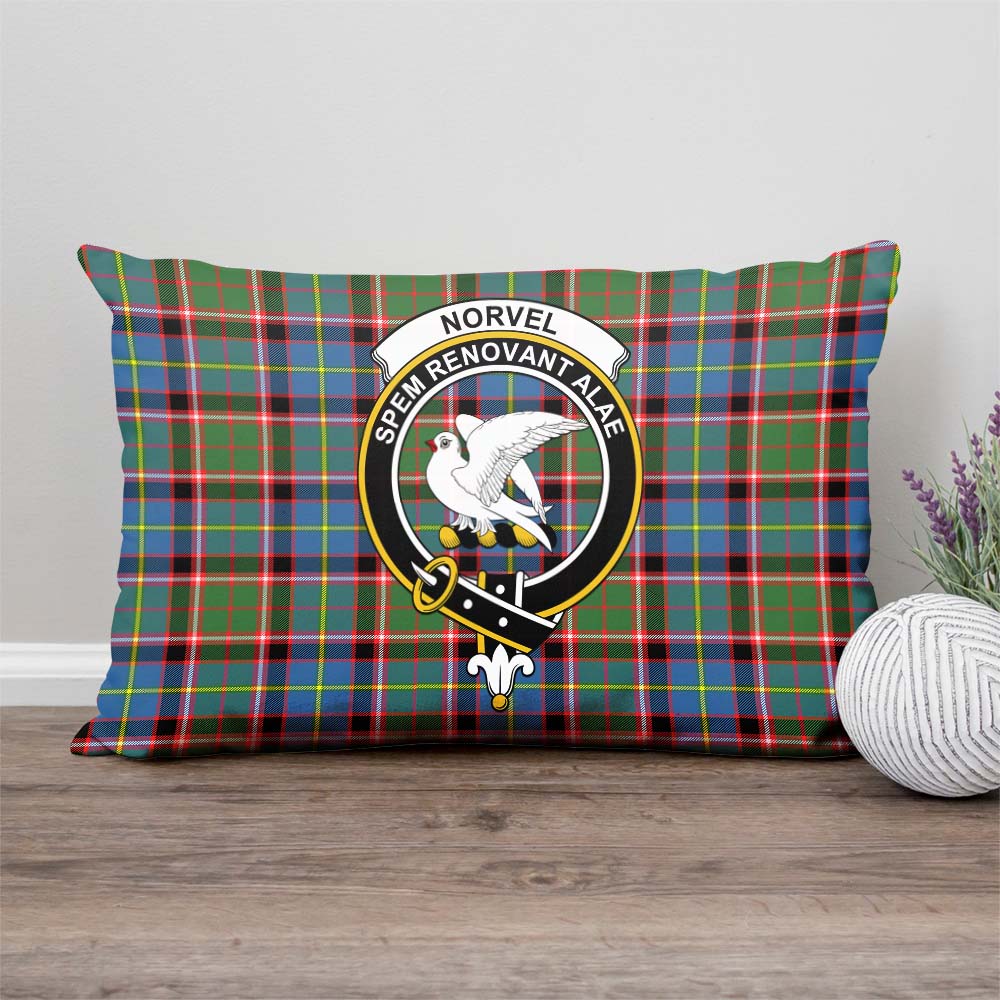 Norvel Tartan Pillow Cover with Family Crest - Tartan Vibes Clothing