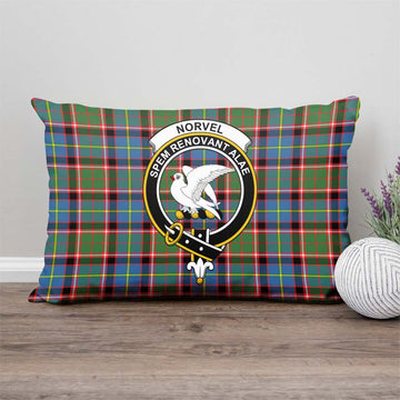 Norvel Tartan Pillow Cover with Family Crest - Tartan Vibes Clothing