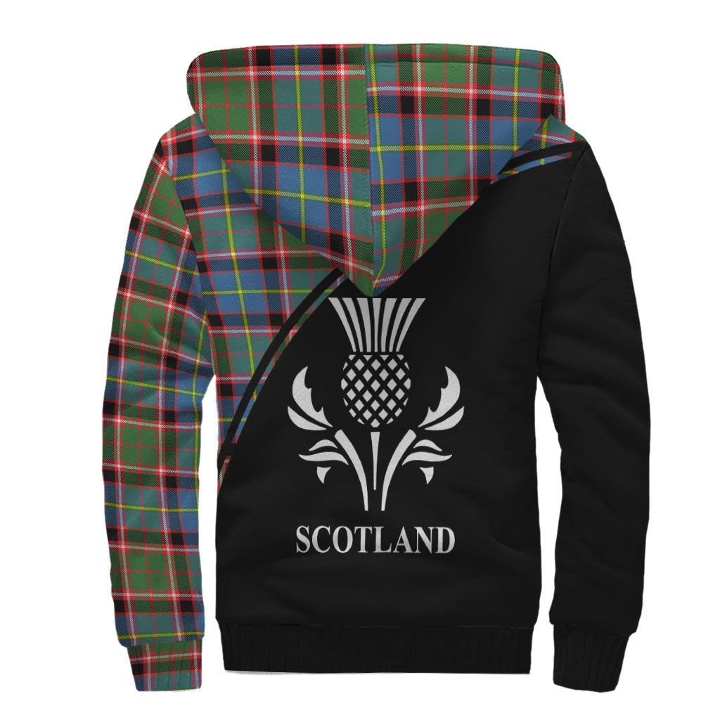 Norvel Tartan Sherpa Hoodie with Family Crest Curve Style - Tartan Vibes Clothing