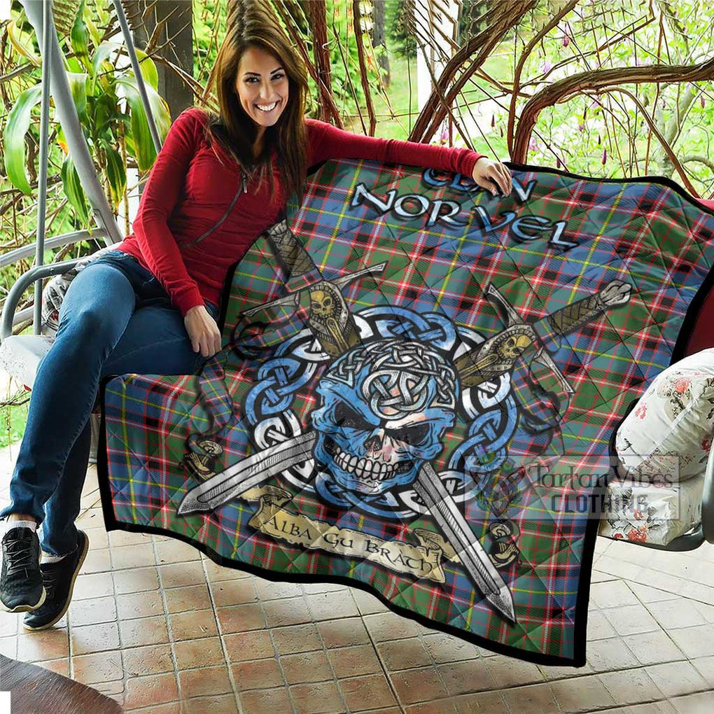 Norvel Tartan Quilt with Celtic Skull Alba Gu Brath Style - Tartan Vibes Clothing