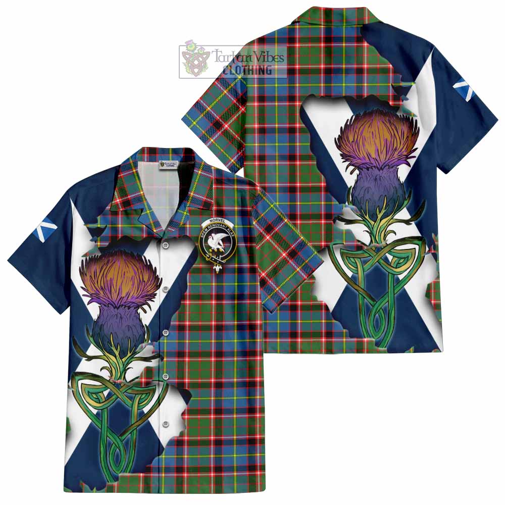 Norvel Tartan Family Crest Hawaiian Shirt Scottish Thistle Celtic Inspired - Tartan Vibes Clothing