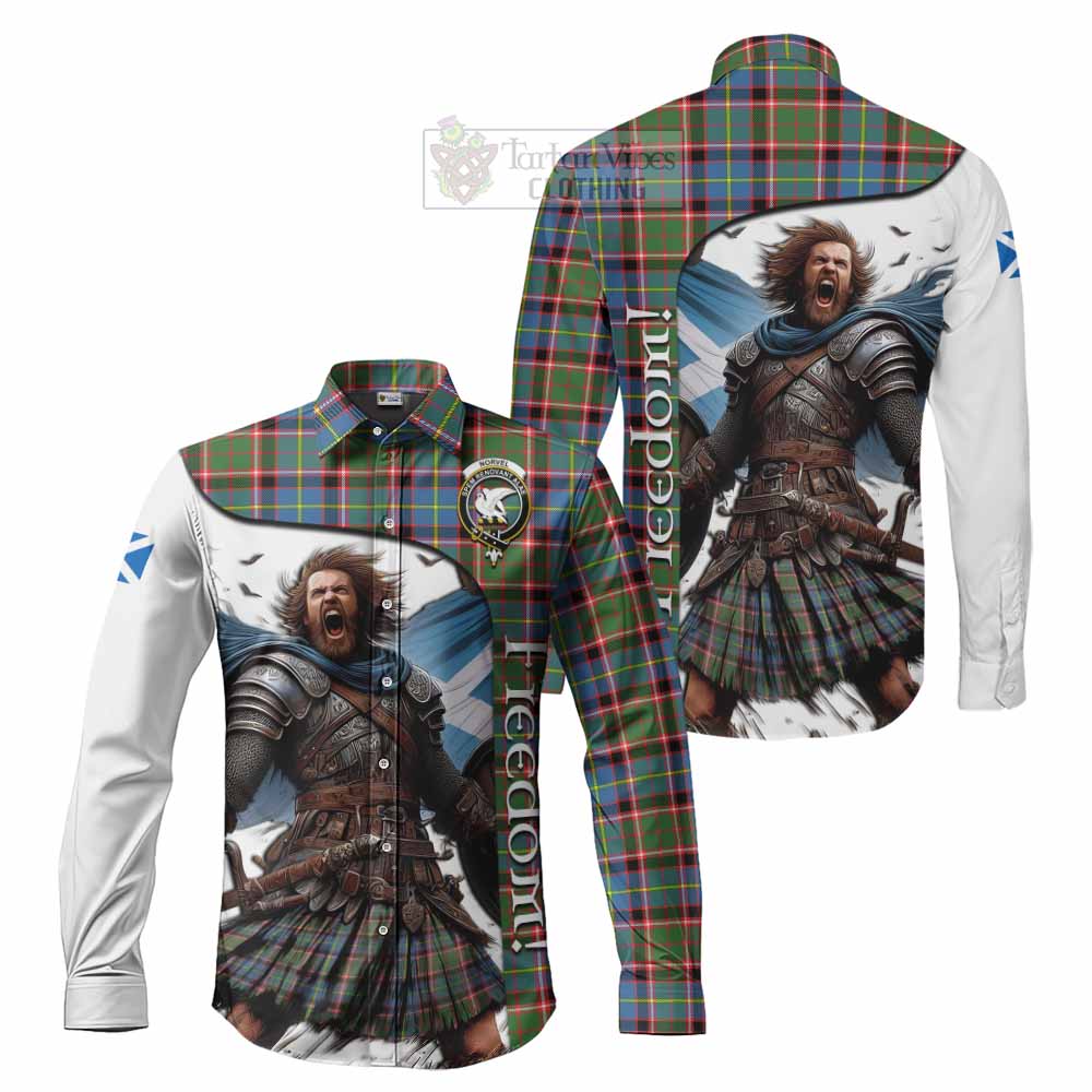 Norvel Crest Tartan Long Sleeve Button Shirt Inspired by the Freedom of Scottish Warrior - Tartan Vibes Clothing
