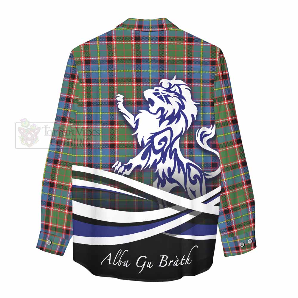 Norvel Tartan Women's Casual Shirt with Alba Gu Brath Regal Lion Emblem - Tartan Vibes Clothing