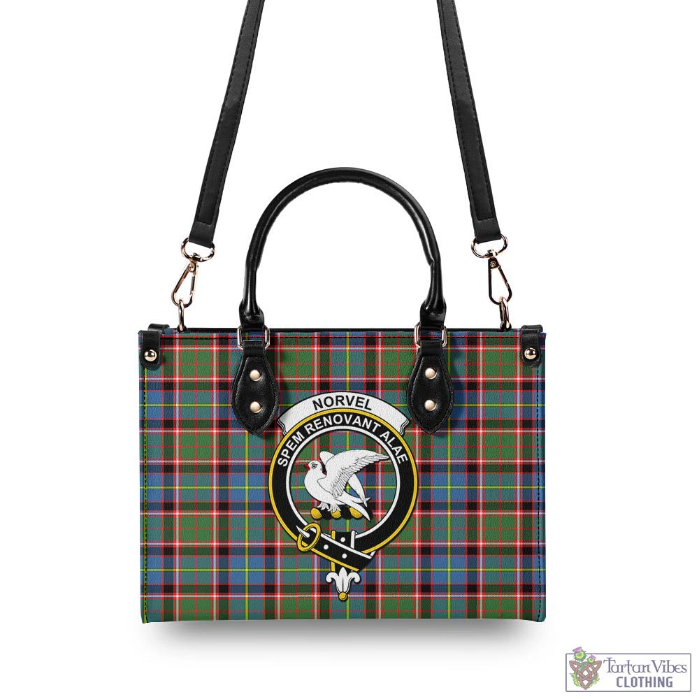 Norvel Tartan Luxury Leather Handbags with Family Crest - Tartan Vibes Clothing