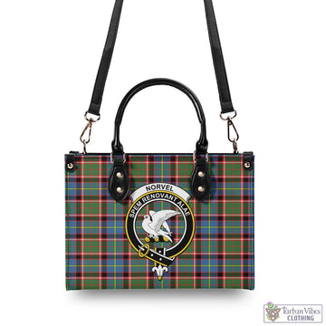 Norvel Tartan Luxury Leather Handbags with Family Crest - Tartan Vibes Clothing