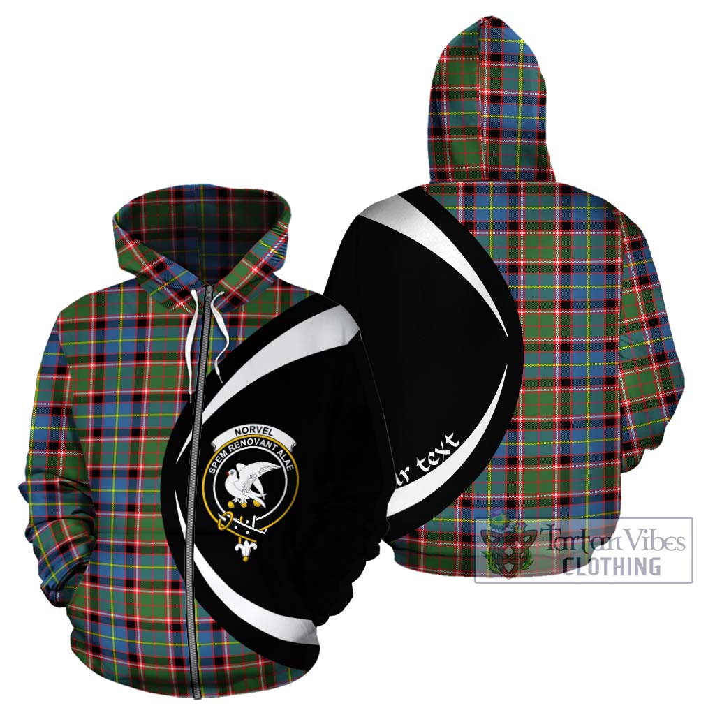 Norvel Tartan Hoodie with Family Crest Circle Style - Tartan Vibes Clothing