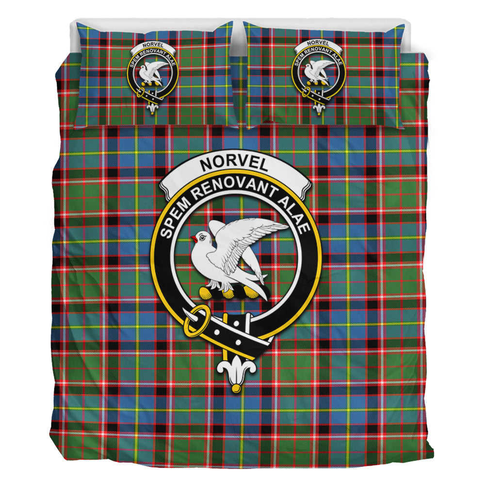 Norvel Tartan Bedding Set with Family Crest - Tartan Vibes Clothing