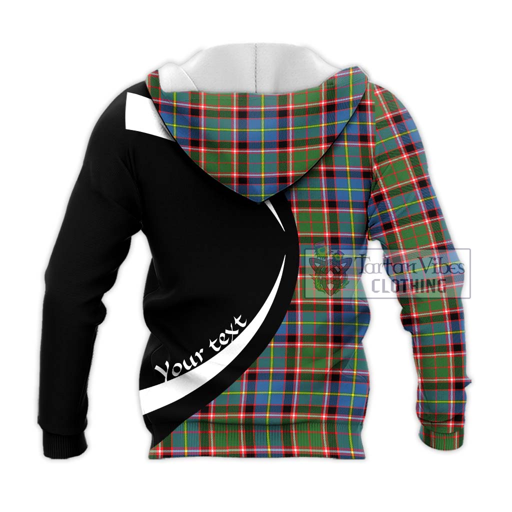 Norvel Tartan Knitted Hoodie with Family Crest Circle Style - Tartan Vibes Clothing