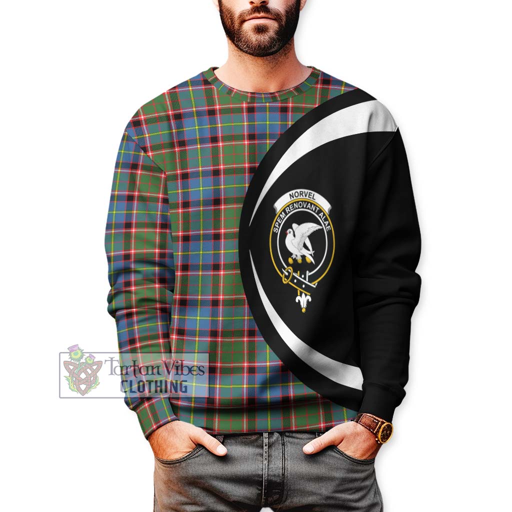 Norvel Tartan Sweatshirt with Family Crest Circle Style - Tartan Vibes Clothing