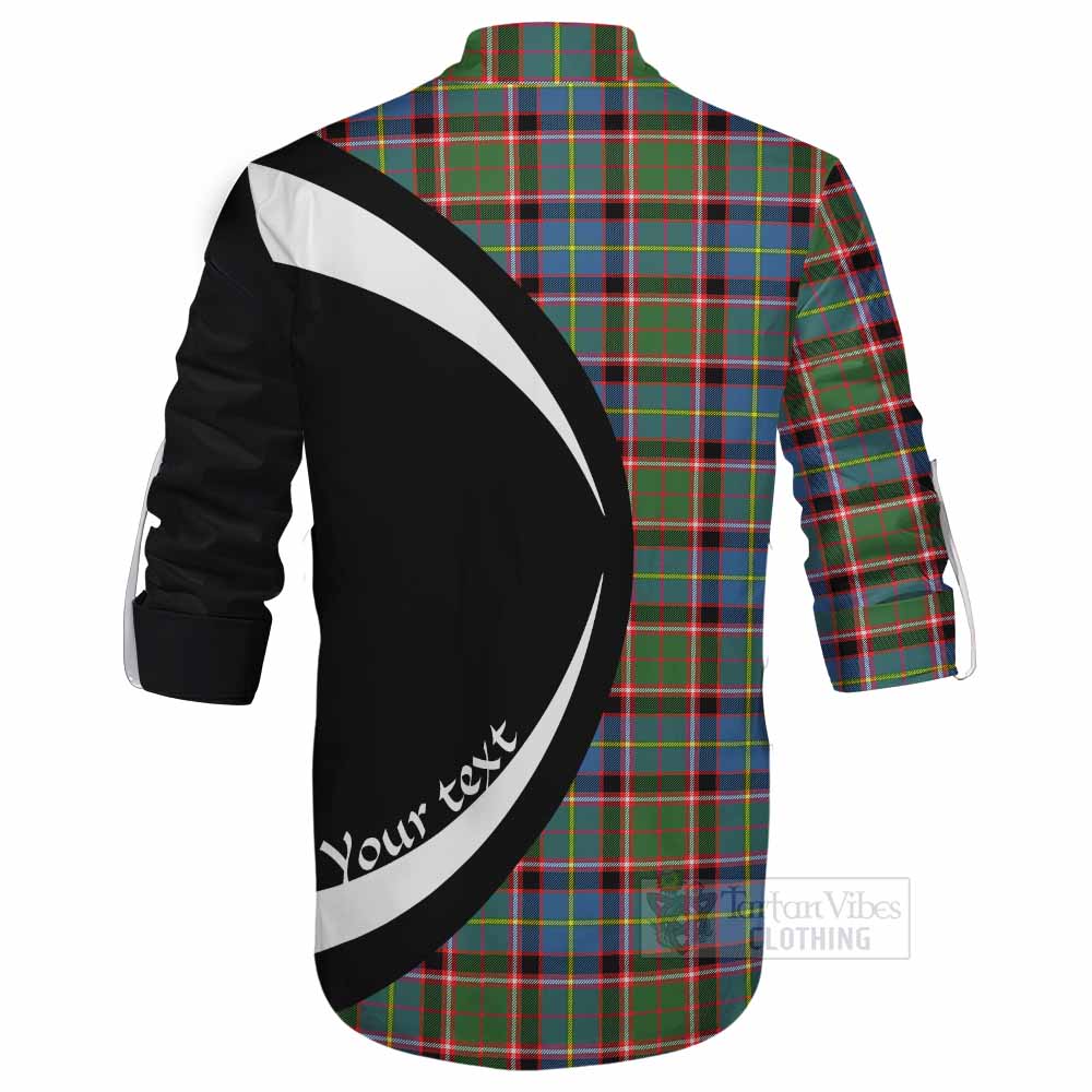 Norvel Tartan Ghillie Kilt Shirt with Family Crest Circle Style - Tartan Vibes Clothing