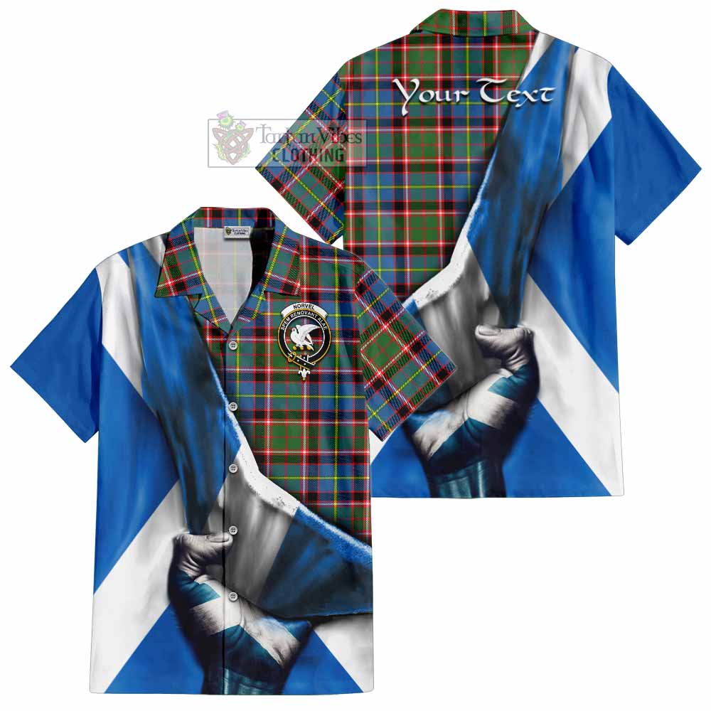 Norvel Tartan Hawaiian Shirt with Family Crest Scotland Patriotic Style - Tartan Vibes Clothing