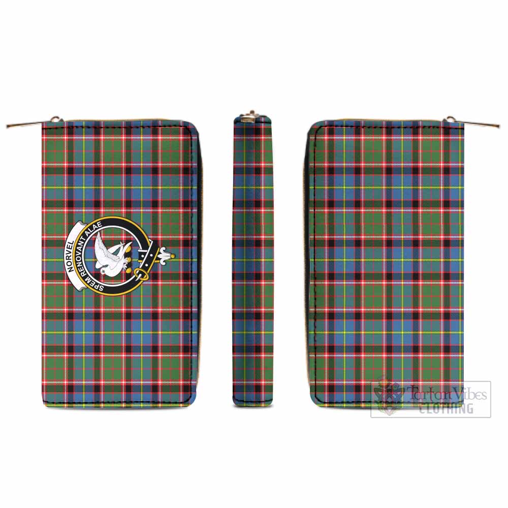 Norvel Tartan Women's Leather Wallet with Family Crest - Tartan Vibes Clothing