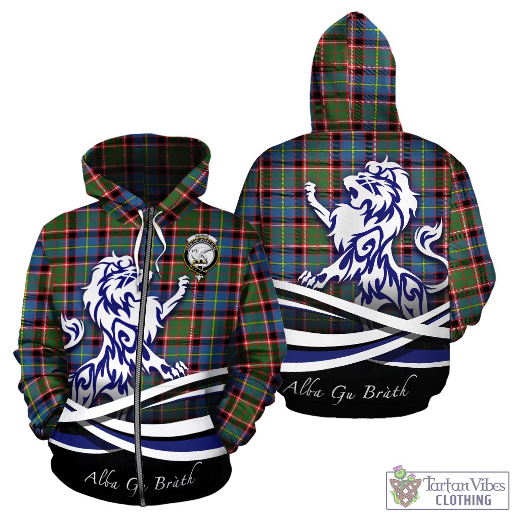 Norvel Tartan Hoodie with Alba Gu Brath Regal Lion Emblem - Tartan Vibes Clothing
