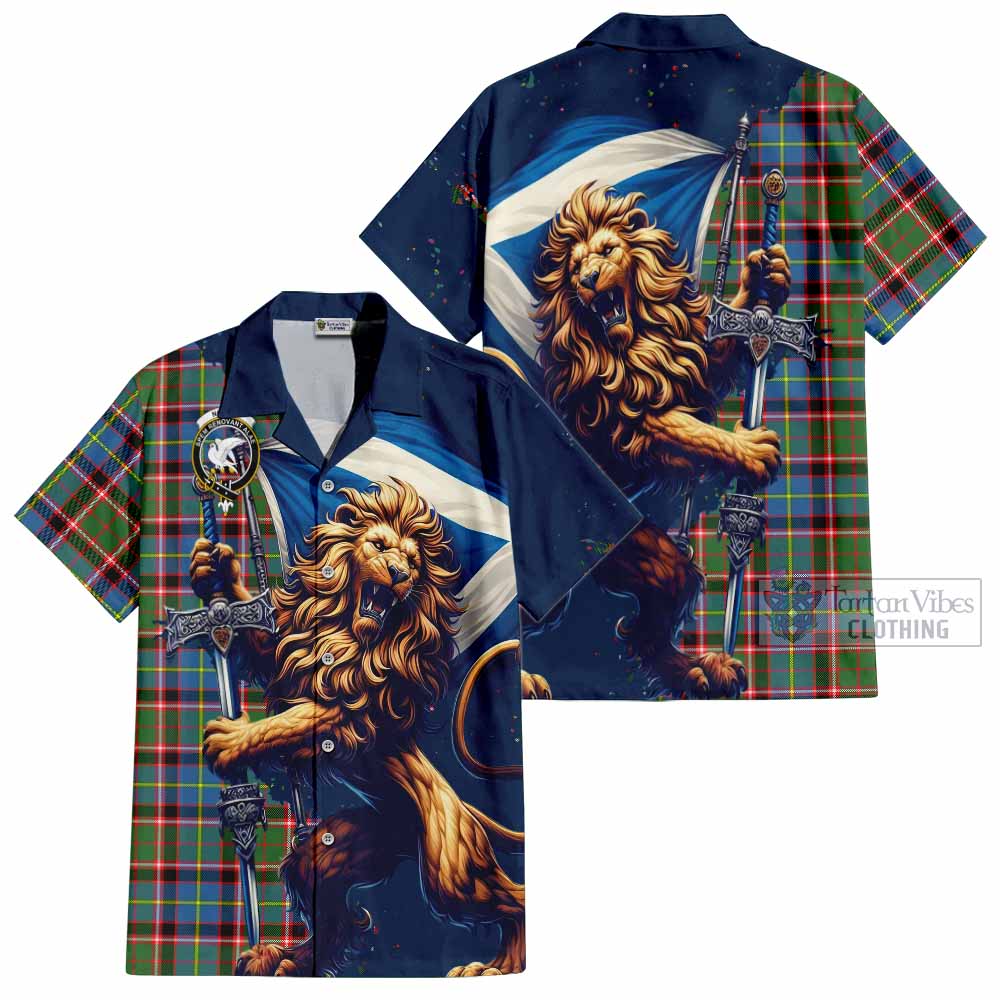 Norvel Tartan Family Crest Hawaiian Shirt with Scottish Majestic Lion - Tartan Vibes Clothing