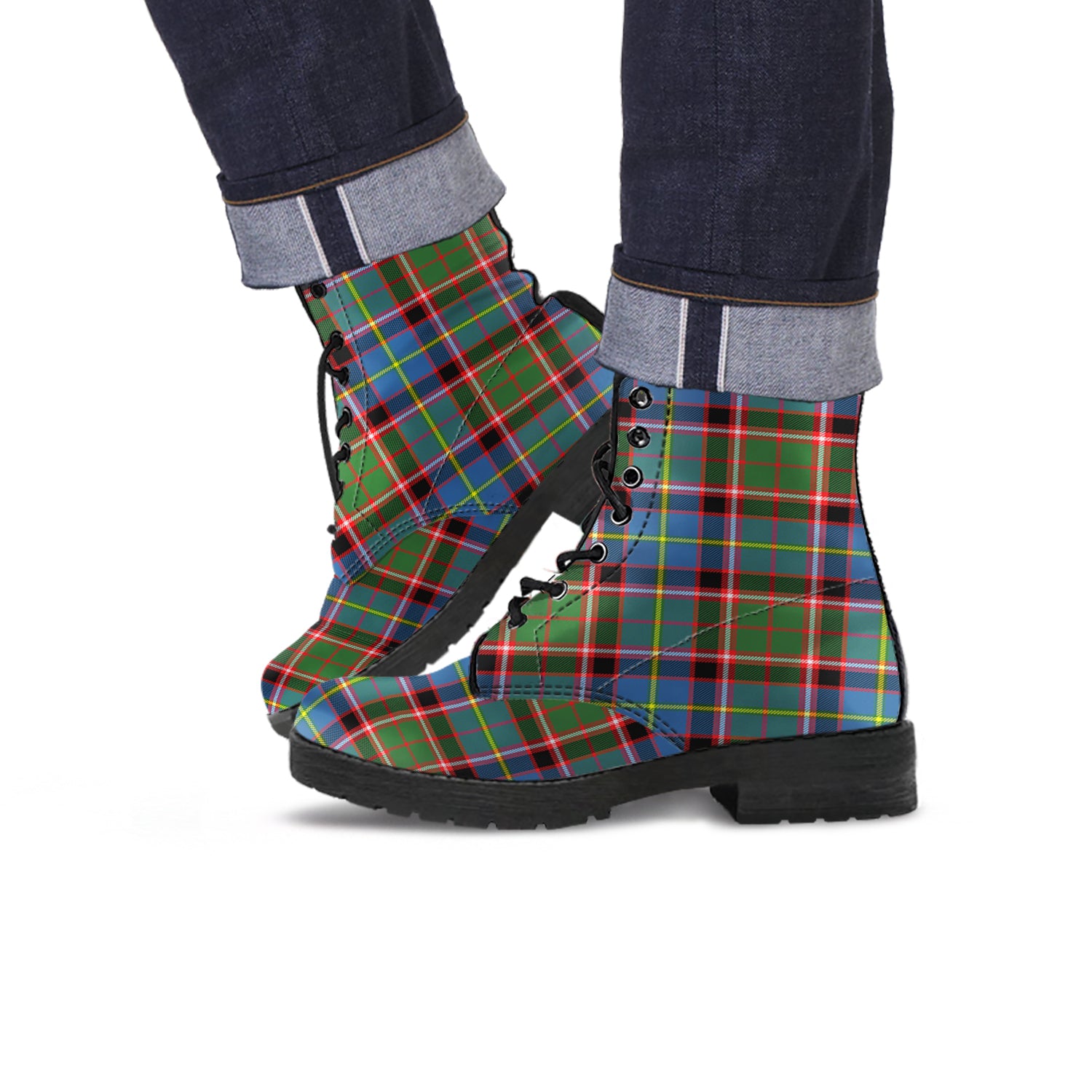 Norvel Tartan Leather Boots - Tartan Vibes Clothing