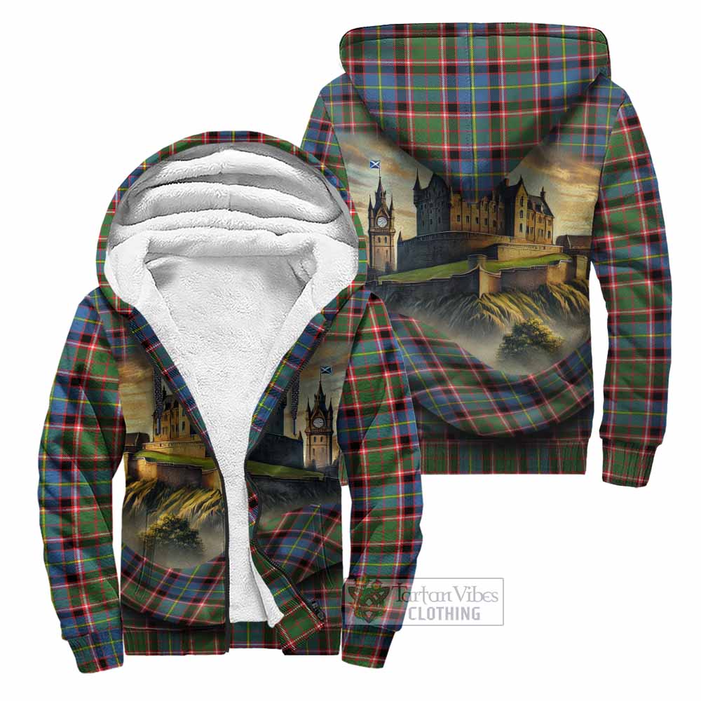 Norvel Tartan Family Crest Sherpa Hoodie with Scottish Ancient Castle Style Unisex - Tartan Vibes Clothing