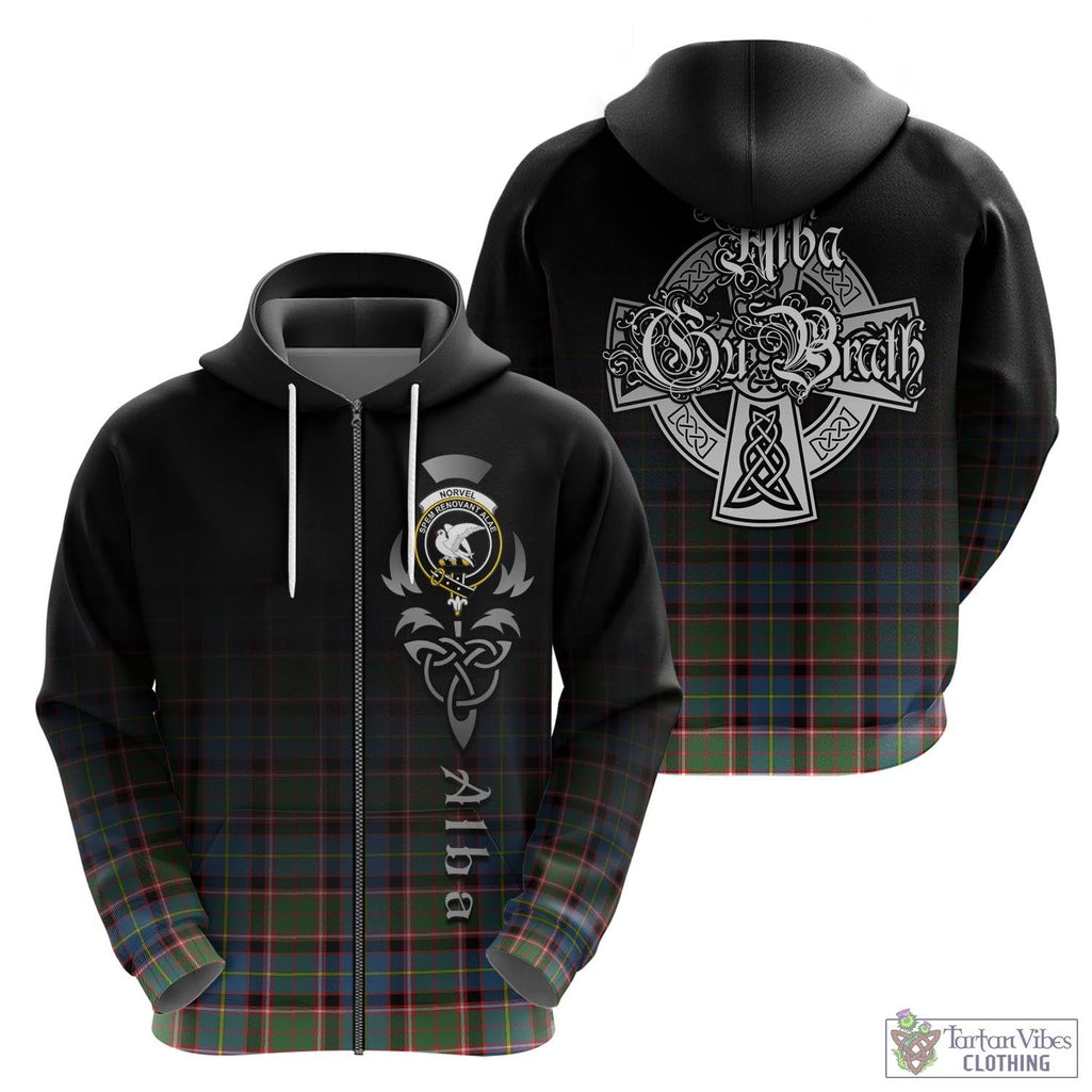 Norvel Tartan Hoodie Featuring Alba Gu Brath Family Crest Celtic Inspired - Tartan Vibes Clothing