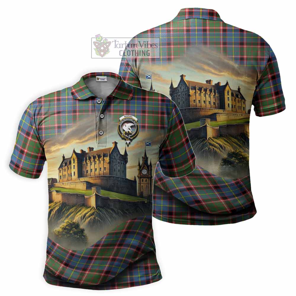 Tartan Vibes Clothing Norvel Tartan Family Crest Polo Shirt with Scottish Ancient Castle Stype