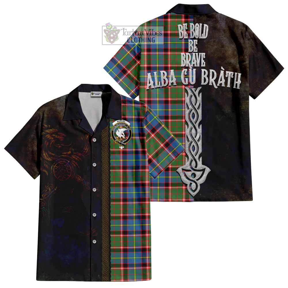 Norvel Tartan Family Crest Hawaiian Shirt Alba Gu Brath Be Brave Lion Ancient Style - Tartan Vibes Clothing