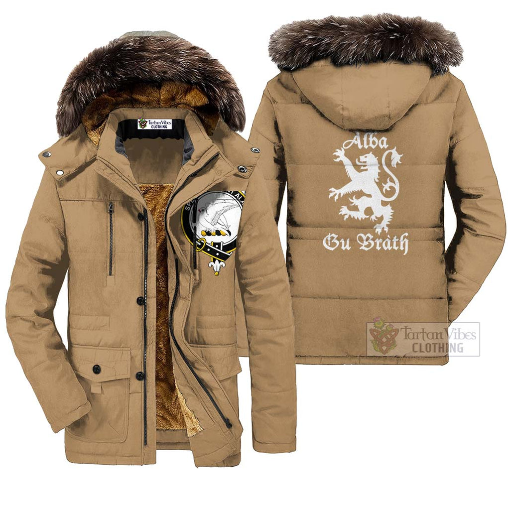 Norvel Family Crest Parka Jacket Lion Rampant Alba Gu Brath Style Khaki Unisex - 2D-tartanvibesclothing