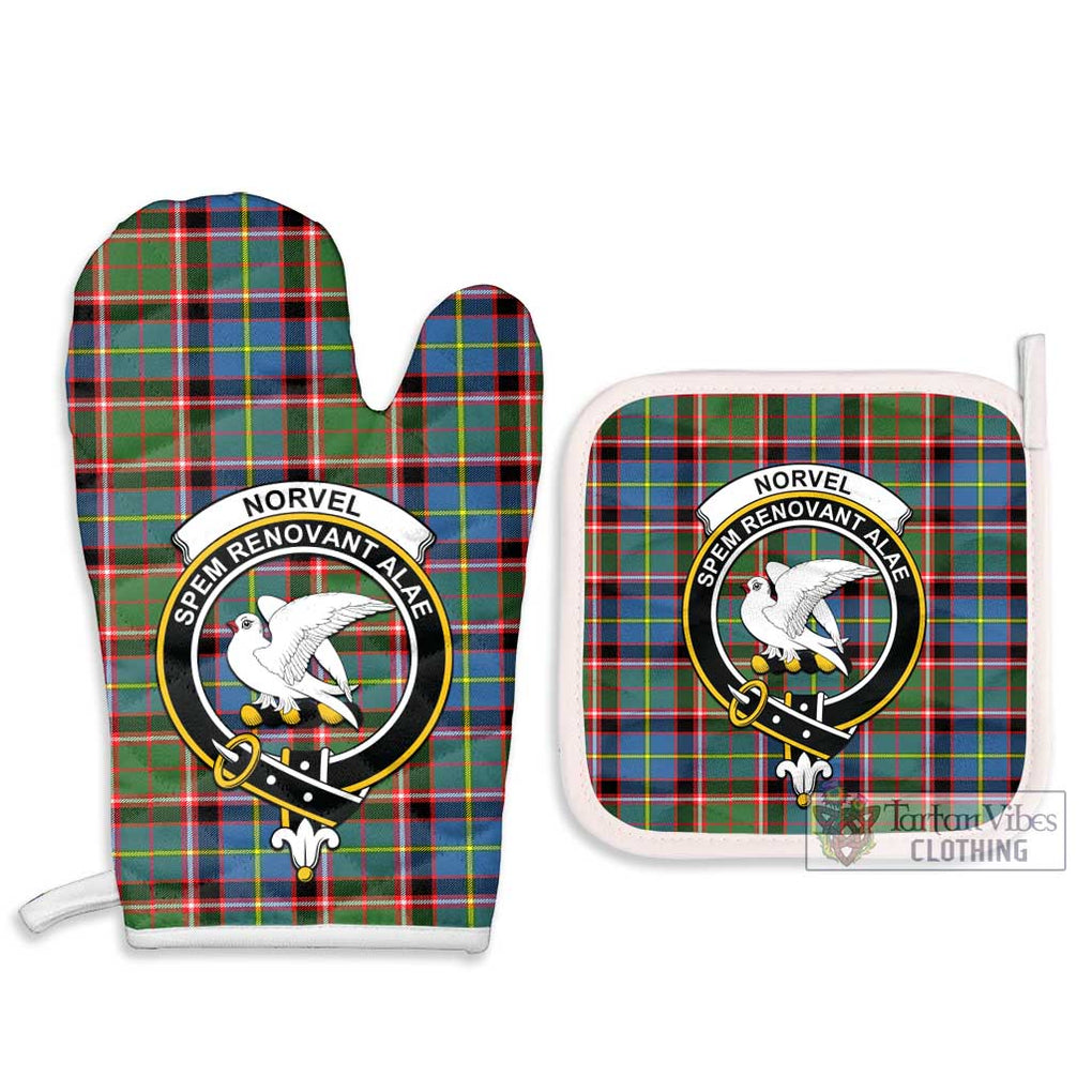 Norvel Tartan Combo Oven Mitt & Pot-Holder with Family Crest - Tartan Vibes Clothing